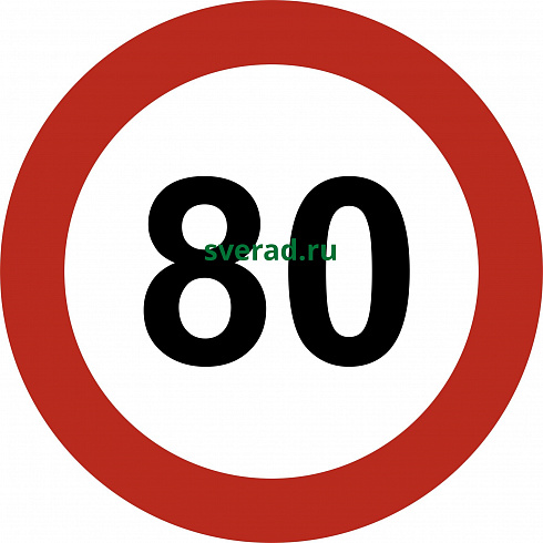 Знак ограничения скорости 80